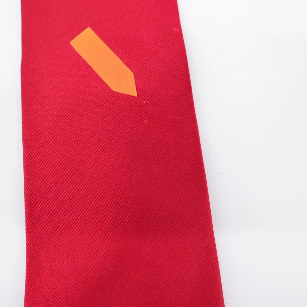 Ben‎ Silver Pure English Silk Ribbed Necktie Red Mens - Minor Flaws